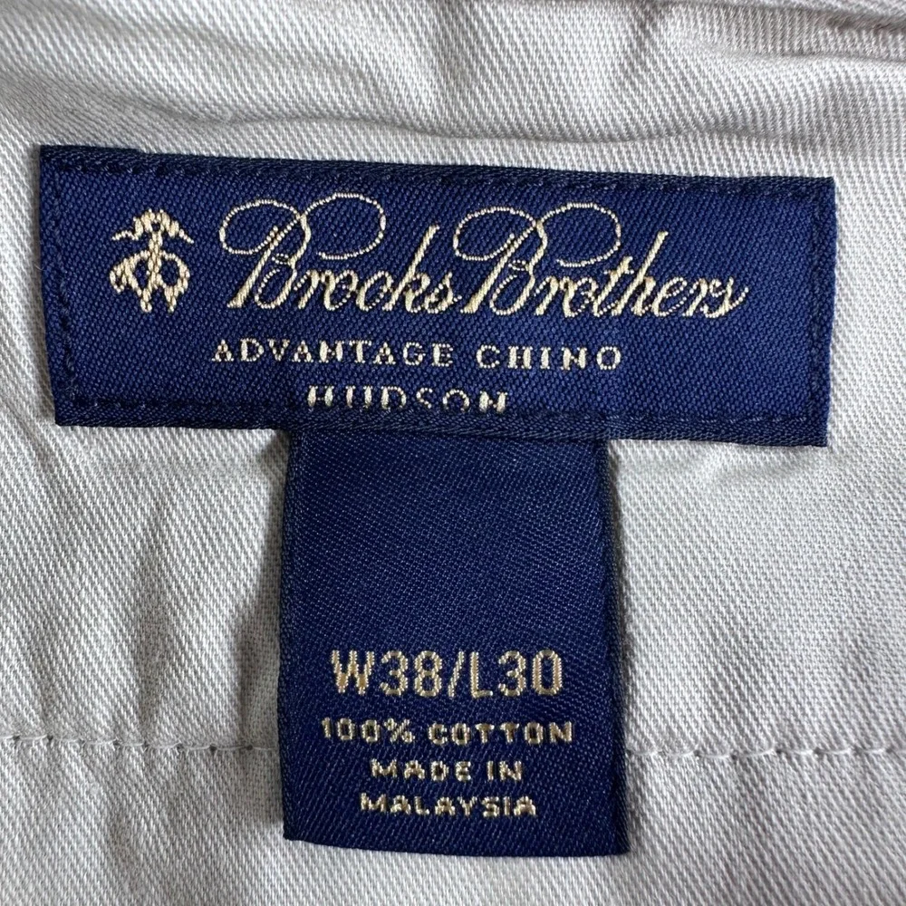 Brooks Brothers Pants Mens 38x30 W38 L30 Khaki Hudson Advantage Chino Dress